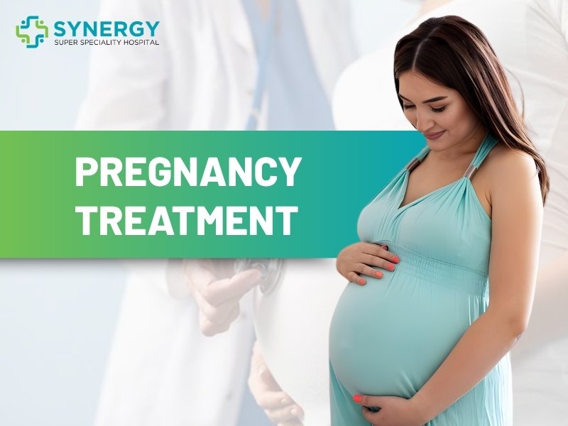 Pregnant woman receiving expert pregnancy care at Synergy Super Speciality Hospital, Bhopal with guidance from Dr. Swati Deshwali, best gynecologist in Bhopal.