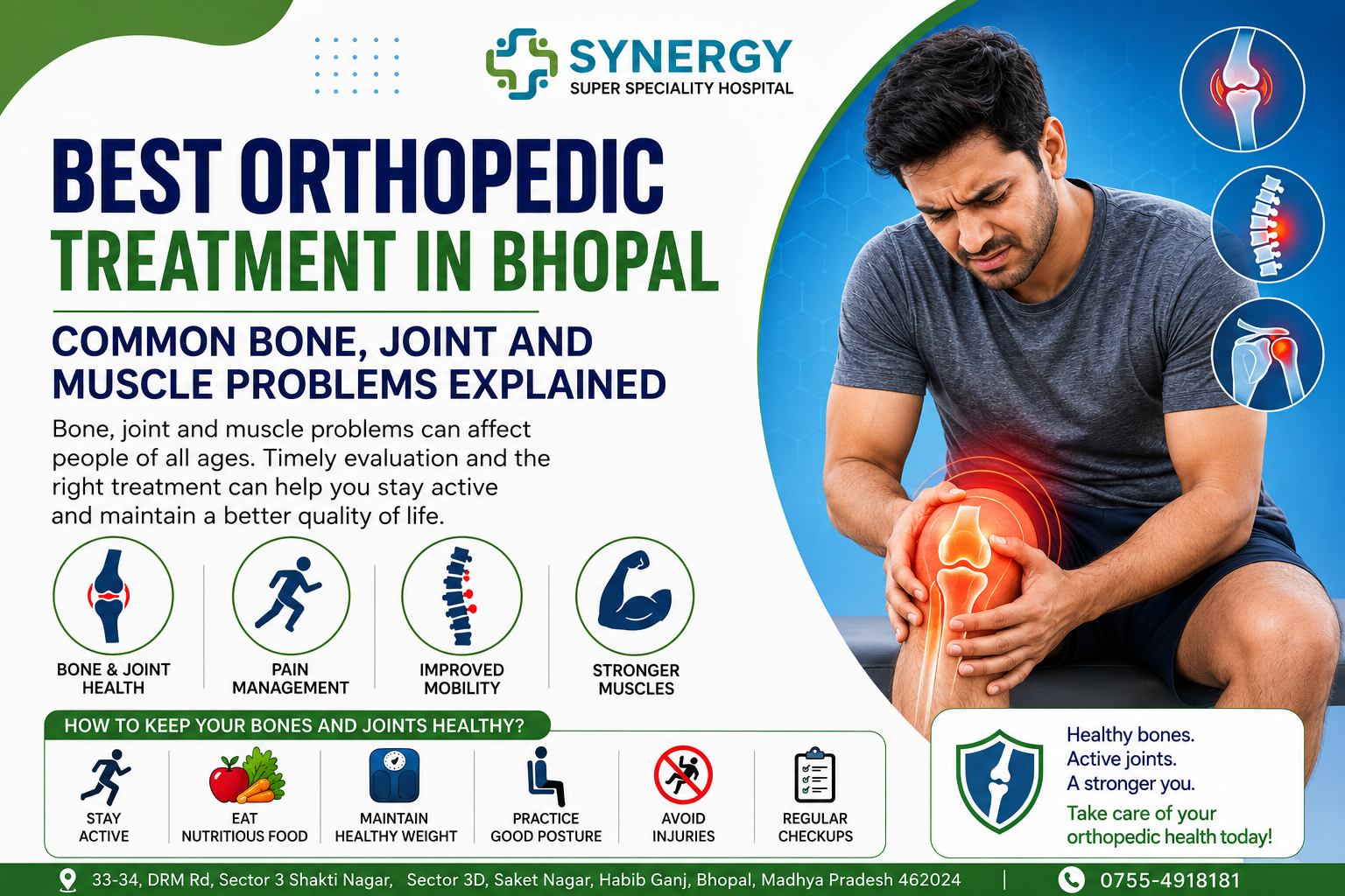 Best Orthopedic Treatment in Bhopal for common bone, joint, muscle and mobility problems